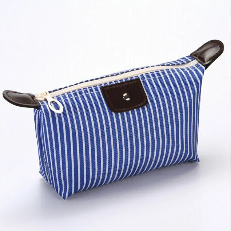 Женская сумка для туалетных принадлежностей, сумка для макияжа, быстрая упаковка, водонепроницаемая сумка для хранения на шнурке - Цвет: Синий