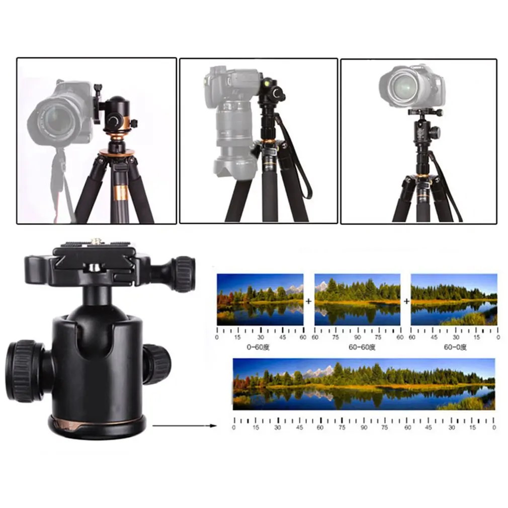 VD-02 Tripod Ball Head 360 Degree Rotating Panoramic Ballhead for Monopod Tripod DSLR Camera Aluminum Alloy VD-02 Tripod Ball Head 360 Degree Rotating Panoramic Ballhead for Monopod Tripod DSLR Camera Aluminum Alloy