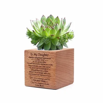 

Cartoon Love Mom Flower Pot For Succulents Fleshy Plants Flowerpot Wood Small Mini Home Garden Office Decor MOM Gifts