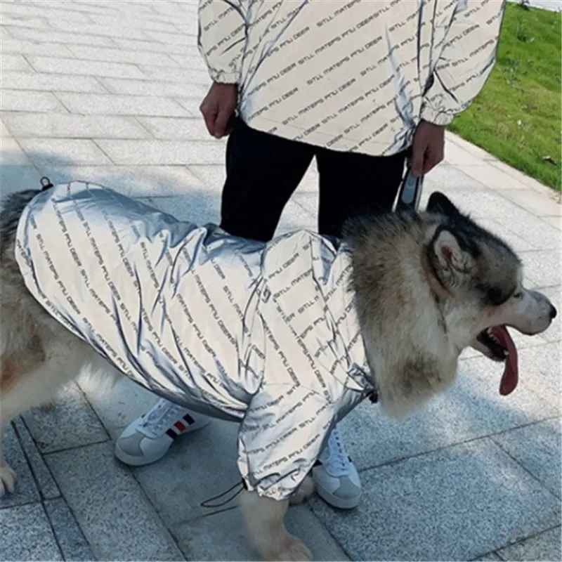 Светоотражающая куртка для собак зимняя одежда для собак Пудель Бишон корги самоед золотой ретривер Одежда для больших собак Одежда для больших домашних животных