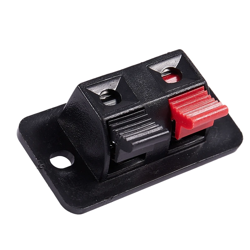 20Pcs 2 Way Stereo Speaker Plate Terminal Strip Push Connector Block