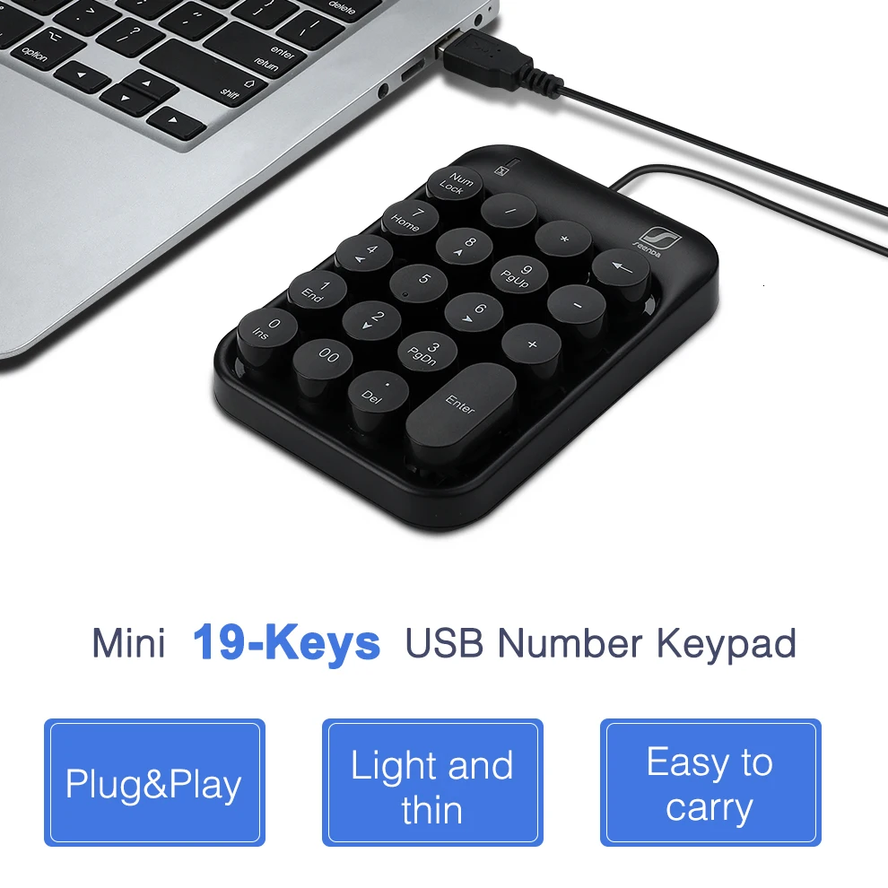 Желе расческа Проводная Мини USB цифровая клавиатура Numpad 19 клавиш цифровая клавиатура Для iMac/MacBook Air/Pro ноутбук ПК ноутбук Настольный