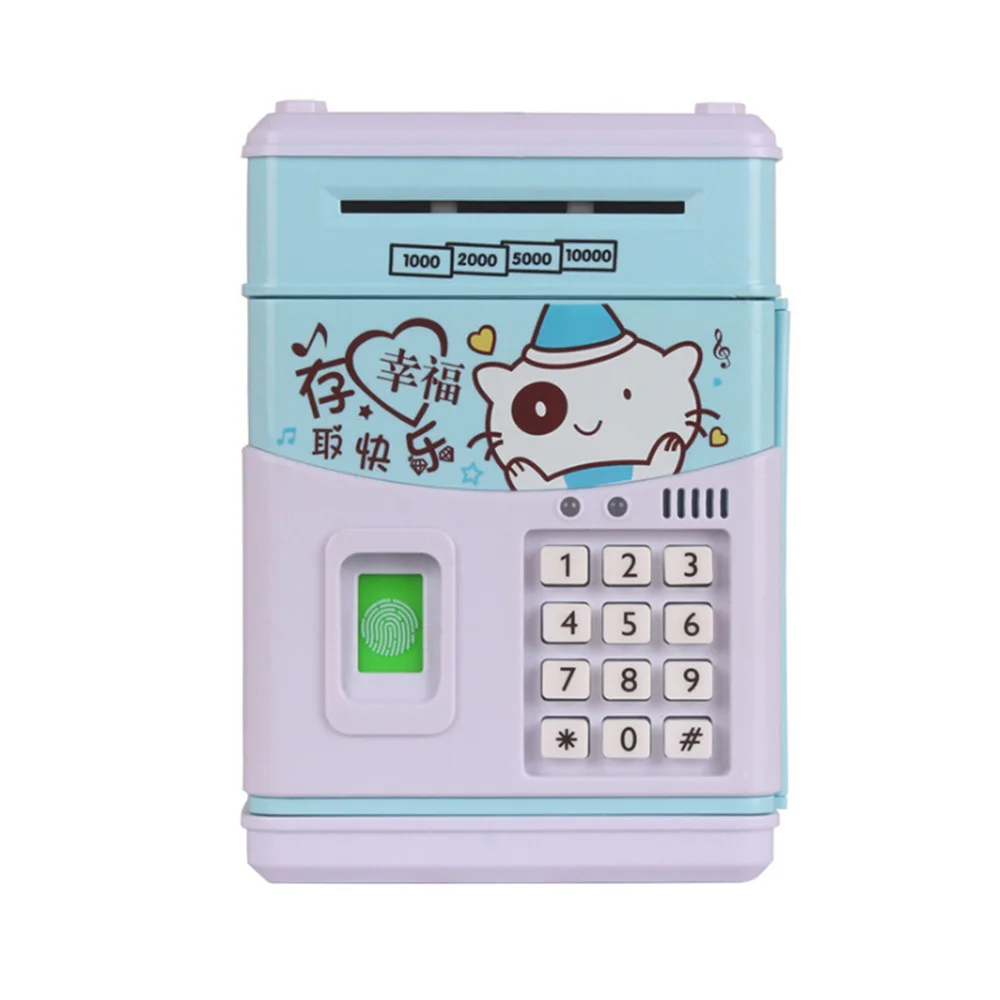 Saving box. Saving box fingerprint piggy bank.