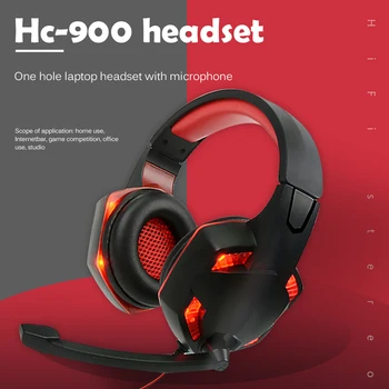 

3.5mm Stereo Wired Headphone Notebook PC Over-Ear Glow Game Athletics HIFI Bilateral Headset with Microphone
