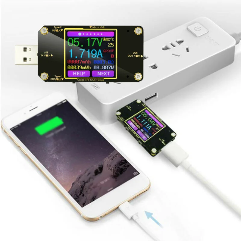Цифровой цветной ЖК-дисплей Bluetooth usb type-C измеритель мощности тестер PD батарея мультиметр с Bluetooth USB тестер напряжения горячий