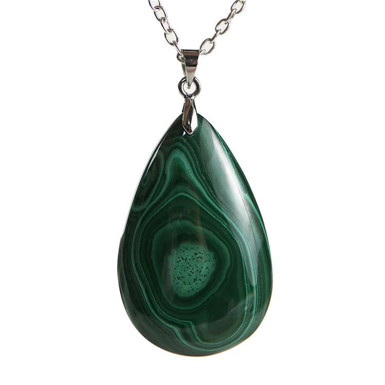 Настоящий зеленый натуральный Малахит Chrysocolla GemstoneCrystal капли воды из бисера для женщин и мужчин мощность подвеска 40x26x8 мм