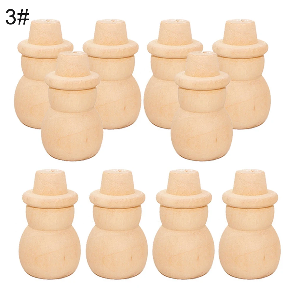 10Pcs Kids DIY Painting Model Blank Wooden Peg Doll Crafts DIY Hand Painting Graffiti Kids Toy 4