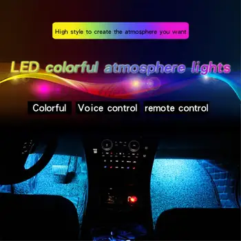 

Atmosphere Lamp For Car 9 LED RGB 16 Color Interior Car Seats Accent Lighting Music Control LED strip light remote control