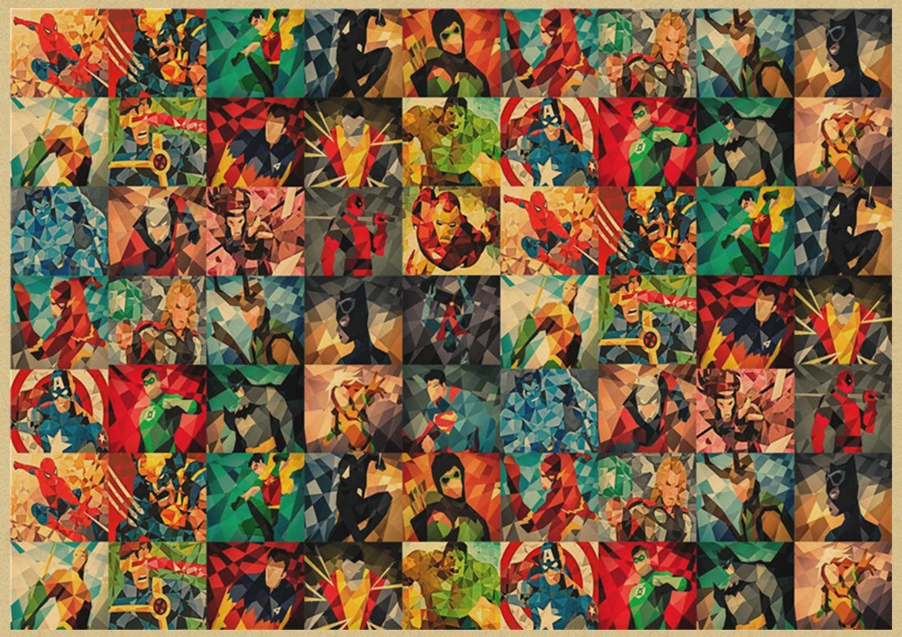 Marvel DC Comics супергерои, Бэтмен, Джокер, Мстители, Супермен, настенный художественный плакат - Цвет: Серый