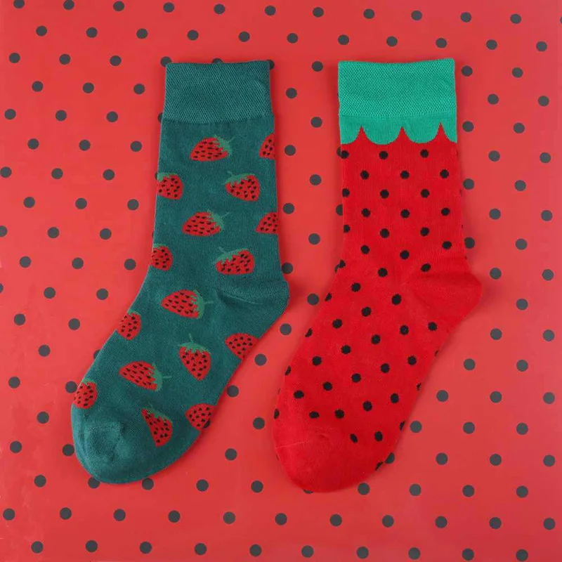 Warm Cotton Women Funny Socks With Print Cute Colored Happy Socks Autumn Winter Fashion Harajuku High Quality Crew Socks 1 Pair