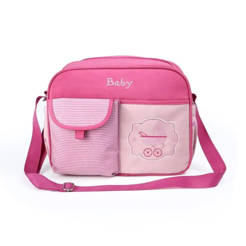 Pink A Mommy наружная сумка на плечо для подгузников, Сумка с рисунком в виде тележки, водонепроницаемая многофункциональная Большая вместительная мультяшная сумка через плечо с вышивкой - Цвет: Pink A