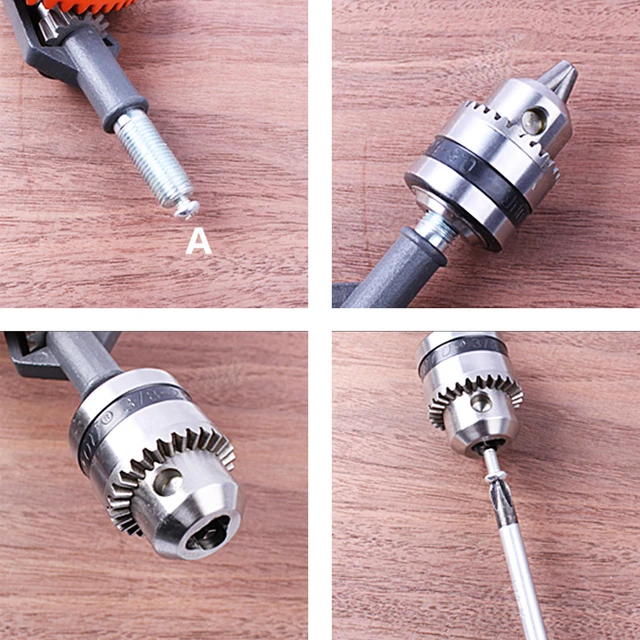 3/8'' 1/4'' Portable Hand Crank Drill For Woodworking Mini Manual Punch  Drills Carpenter Diy Universal Drilling Tool Drill Bits