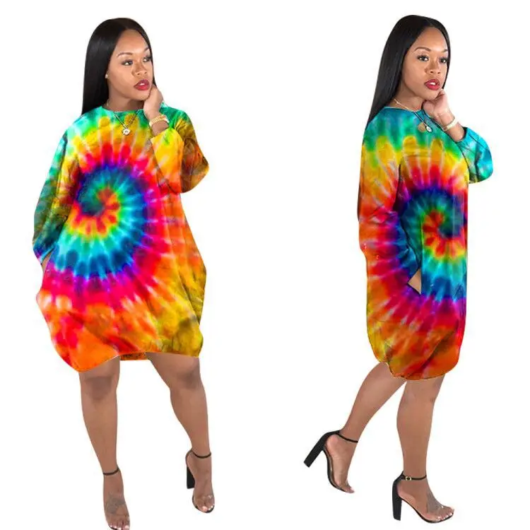 plus size tie dye dress