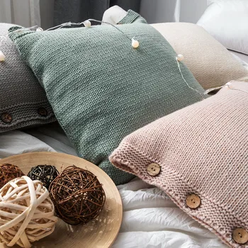

Vera Thick Thread Pillow Cover Sofa Back Cushion Northern European-Style Soft Loading Morandi Hot Selling Excluded Core