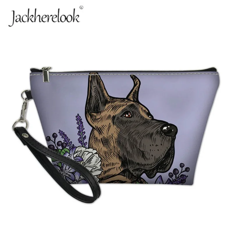 Jackhereook женская косметичка для макияжа 3D большой Dane печать косметичка крутая Борзая Собака туалетные сумки женские дорожные кожаные коробки