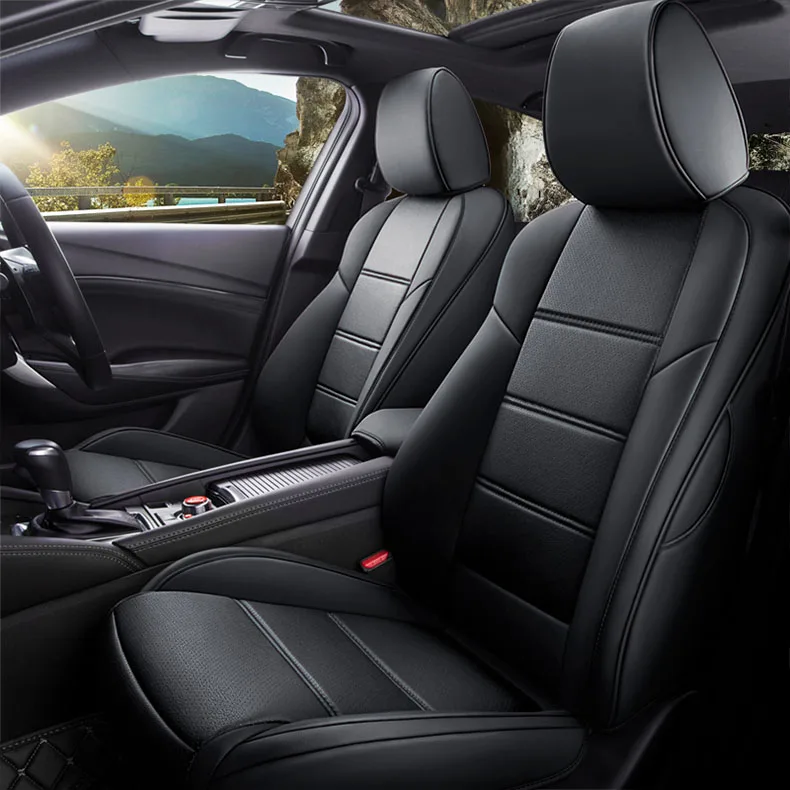 Пользовательские чехлы для сидений автомобиля наборы для Land Rover Discovery 3 4 5 Sports Evoque FreeLander 2 Range Rover Sport velar автомобильные аксессуары - Название цвета: BLACK