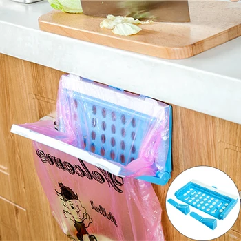 

Easy Use Simple Waste Bin Tool Bathroom Fixing Stand Garbage Bag Holder PP Kitchen Cupboard Hanging Rack Space Saving Trash Home