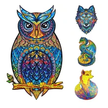 Unique Wooden Puzzles Jigsaw For Adult Unique Shape Animal Owl 3D Puzzle For Kids Educational Puzzle Fabulous Interactive Gifts