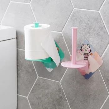 

Paste punch-free toilet tissue holder paper towel holders for kitchen storage rack toilet paper stand home Organizer