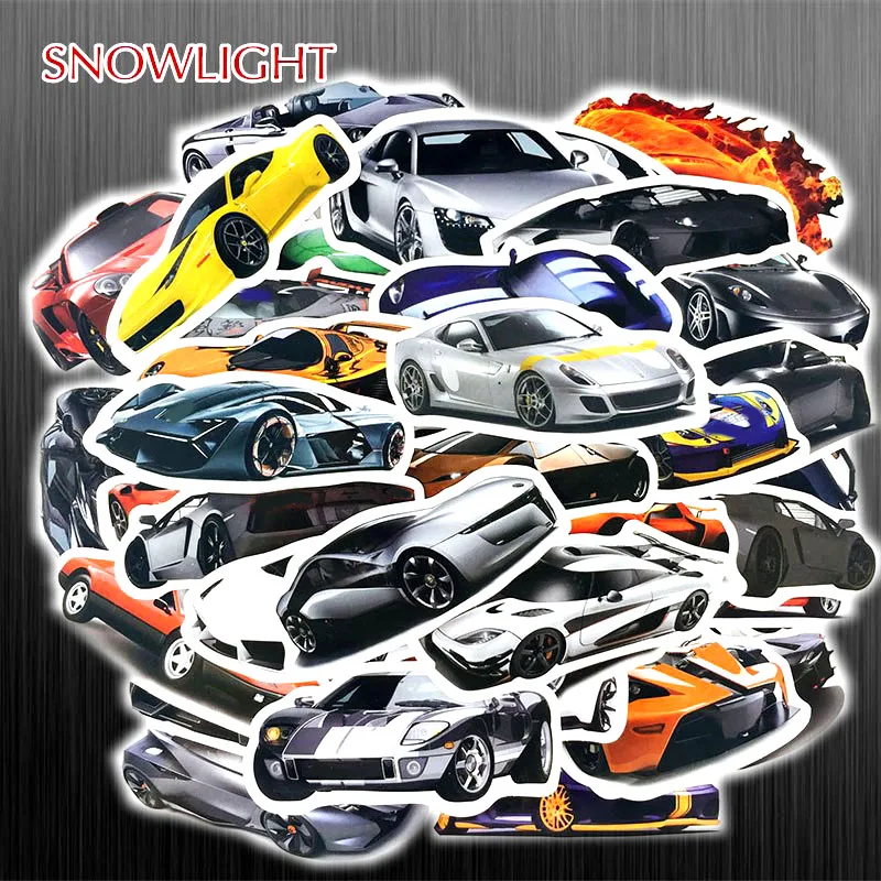 10/30/50 pcs/pack Sports Car Design Personality Sticker For Laptop Skateboard Luggage Car Styling Graffiti Decals DIY sticker
