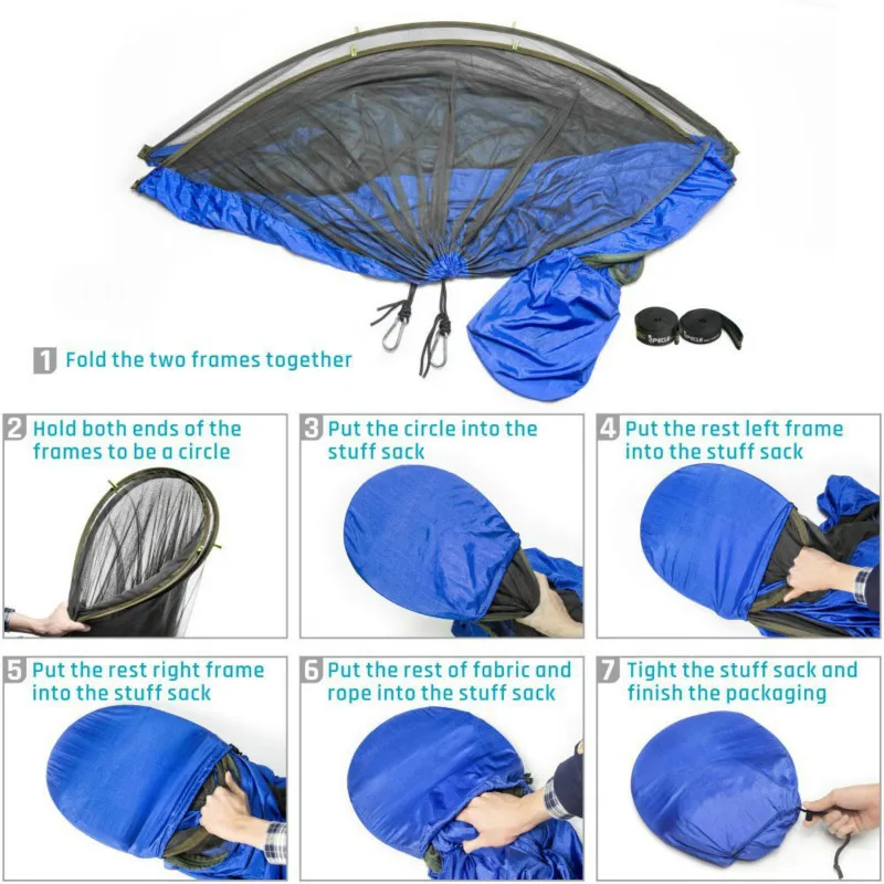 Automatic Unfolding Hammock Ultralight Parachute Hammock with Canopy Hunting Mosquito Net Double Lifting Outdoor Furniture Automatic Unfolding Hammock Ultralight Parachute Hammock with Canopy Hunting Mosquito Net Double Lifting Outdoor Furniture