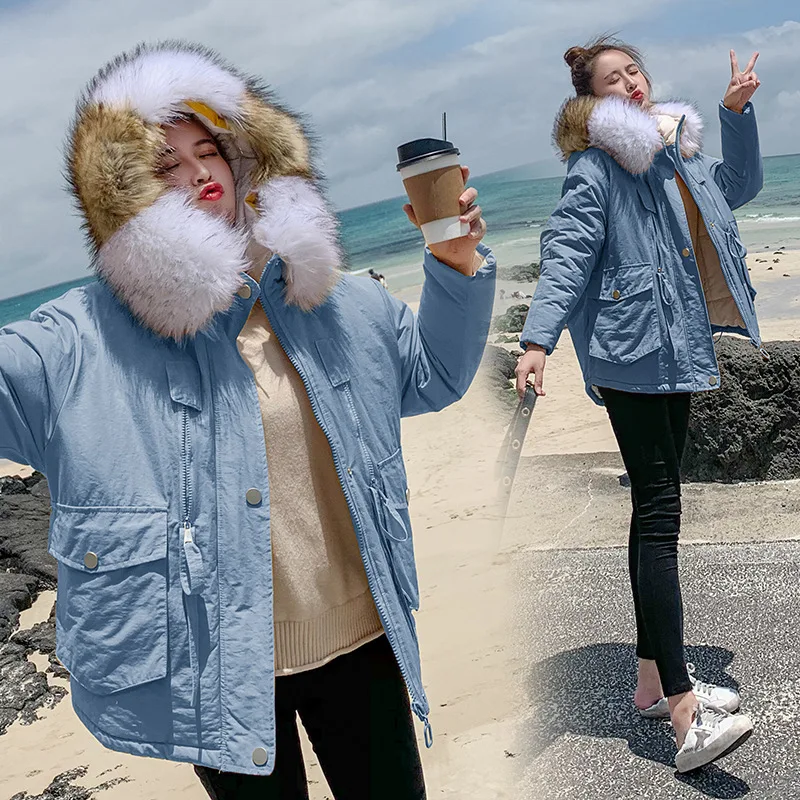 

2019 Winter New Style inflooring dong Door Short-height Cotton Coat Korean-style Loose-Fit Elegant Short Hooded Cotton-padded Cl