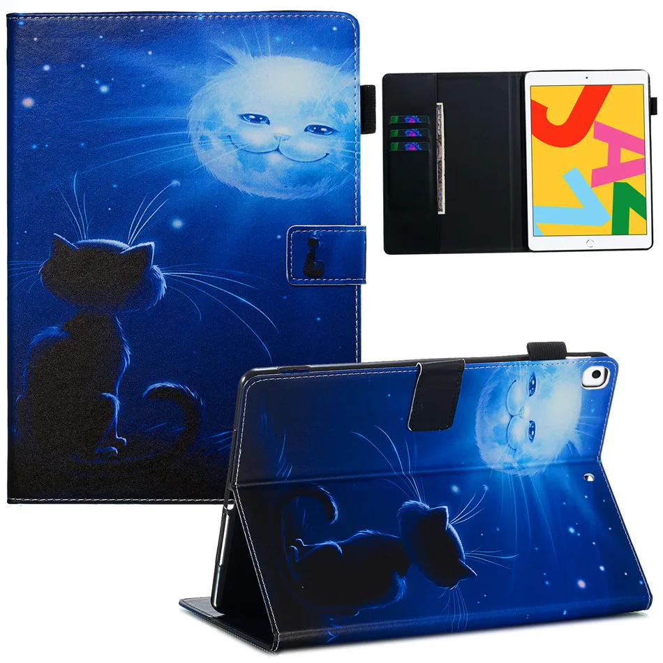Чехол для iPad 10,2 Samrt чехол для iPad 10,2 7го поколения A2200 A2198 A2232 подставка держатель для карт чехол s+ защита экрана+ ручка