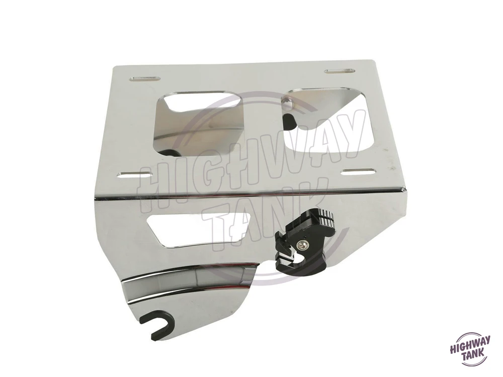 Хром Мотоцикл соло съемный тур-пак Монтажная стойка Чемодан стойка-кейс для Harley Road King Street Glide