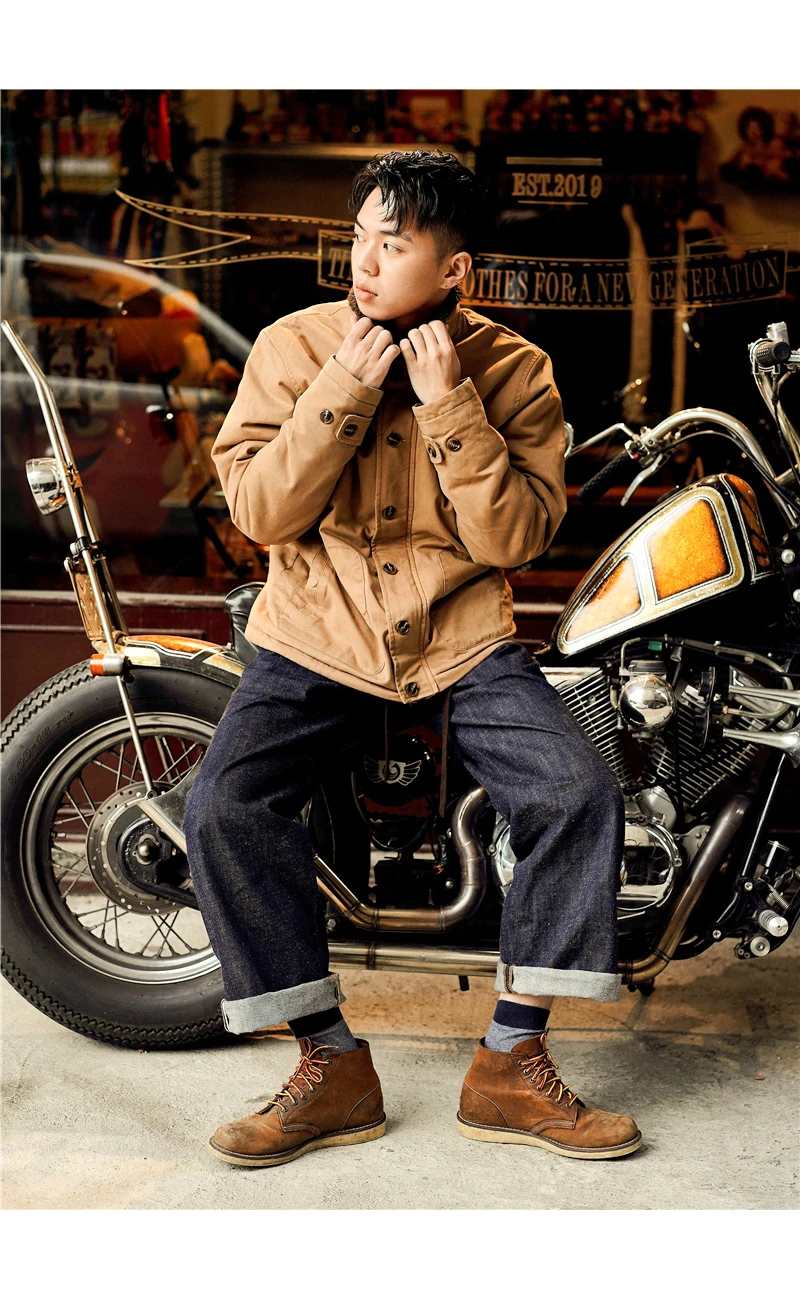 DAFEILI 100% Cotton Military Vintage Motorcycle n1 Deck Jacket Sherpa Lined Thick Outdoor Winter Jackets Coats Warm Men's Parkas 2