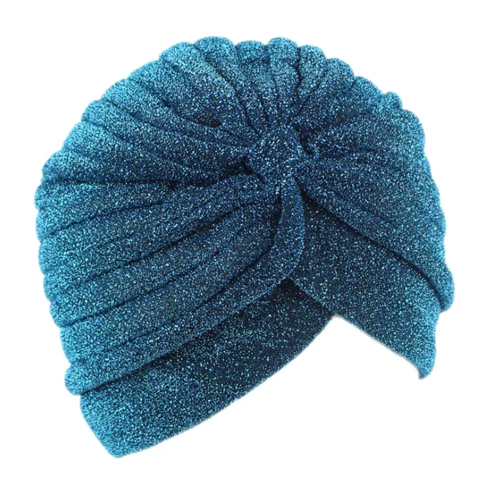Хит, шикарные серебристые, золотые повязки на голову с узлом, твист, тюрбан, шапка на осень и зиму, теплые головные уборы, индийские шапки, Повседневная Уличная одежда для женщин - Цвет: dark blue