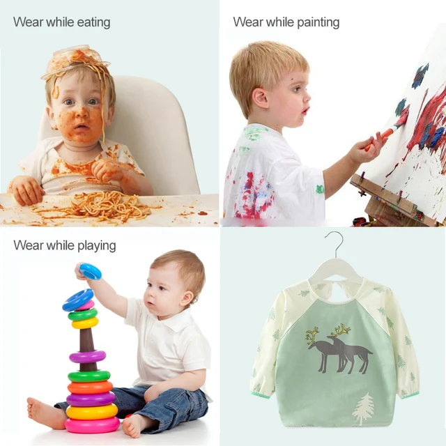 Buy CheapBaby Stuff  Toddler Scarf  Bandana Bibs  Long Sleeve or Short Sleeve Bib Baby Water Proof Washable.