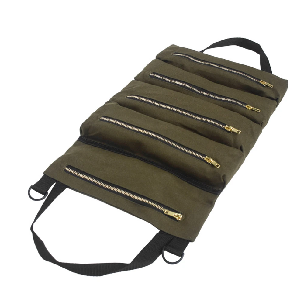 Roll Tool Roll Multi-Purpose Tool Roll Up Bag Wrench Roll Pouch Hanging Tools Zipper Carrier Tote Canvas Tool Bag Organizer laptop tool bag Tool Storage Items