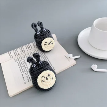 

Handmade Cute Cartoon Totoro Protective Knitted Case Cover Silicone Headset Box Knitting Wool Earphone Cover for AirPods