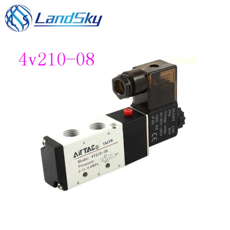 

4V210-08 5 Way 2 Position Pneumatic Solenoid Valve 1/4" 12V 24V 110V 220V