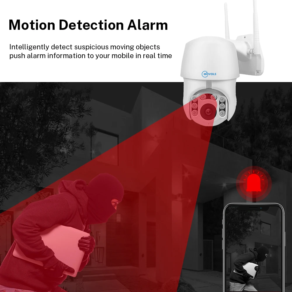 Movols 1080P PTZ Автоматическая ip-камера слежения Wifi 4X цифровой зум ...