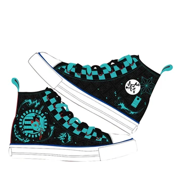 

Hot Sales Canvas Shoes Anime Kimetsu no Yaiba cosplay shoes Demon Slayer High-top Casual Shoes Animation derivatives