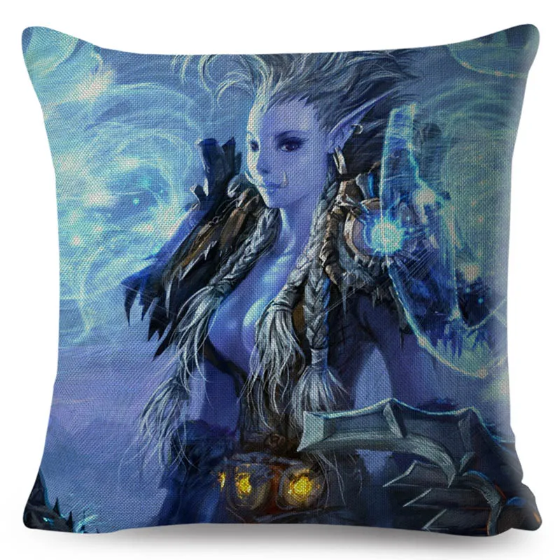 Горячие игры WOW украшение чехлов на подушки с мультипликационным принтом «Герой» Boss подушки с принтами для дивана Наволочка на подушку льняная наволочка 45x45 см - Цвет: 11