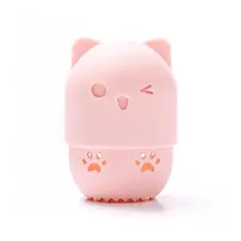 Милый спонж для пудры, блендера, губка для макияжа, чехол для сушки яиц, портативный мягкий силиконовый косметический держатель для блендера