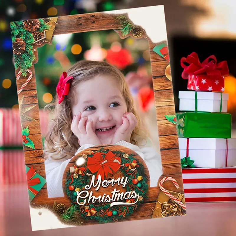 Счастливого Рождества Рождественский карты рамка Photo Booth Реквизит Поставки украшения фото для рождественской вечеринки поставки