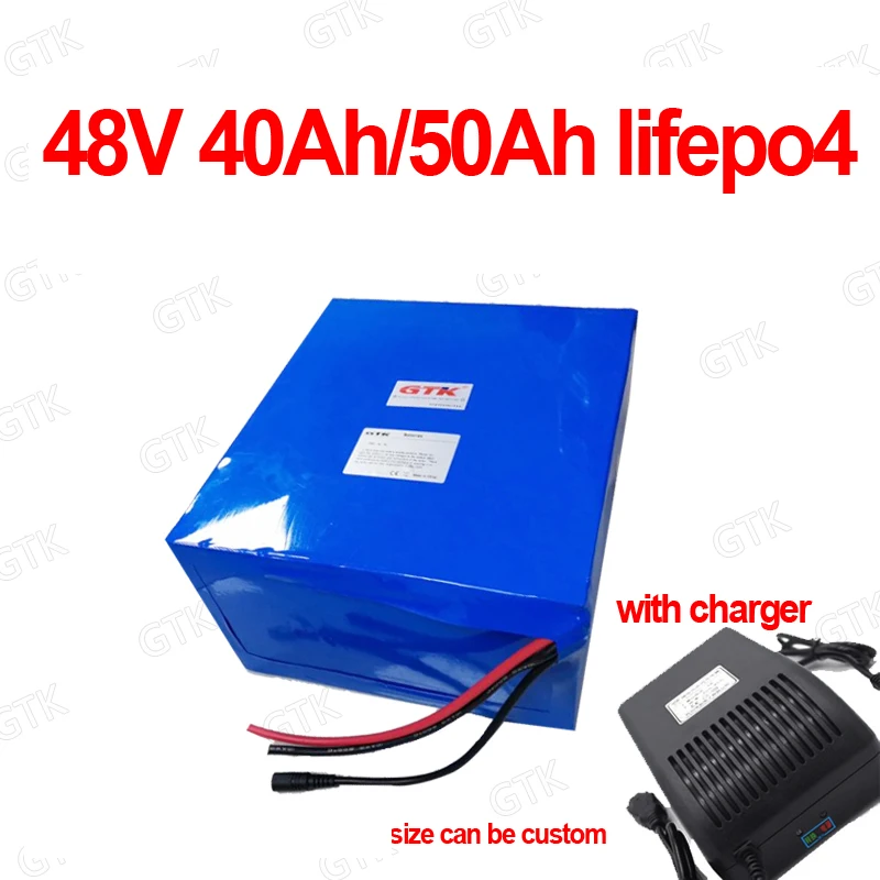 48V 50Ah Lifepo4 48v 40AH литиевый аккумулятор BMS 16S для 2000 Вт 3000 скутер трехколесный велосипед лодка резервного питания карт+ 5A зарядное устройство