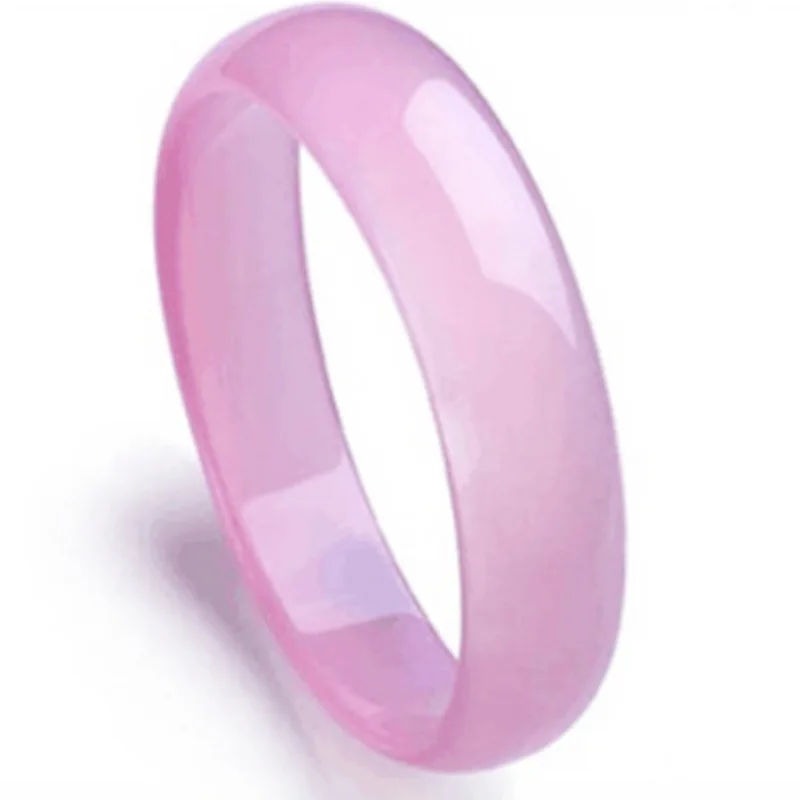 

Natural Ice Hibiscus Jade Bracelet-Style Thicker Version Ross Quartz Bracelet Women's Powder Agate Chalcedony Bracelet
