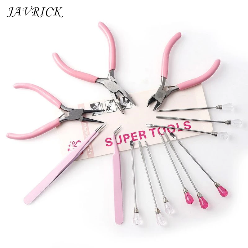 

8Pcs Silicone Resin Tools Set Stirring Needle Spoon Plier Tweezer Jewelry Making