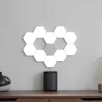 

Modern Quantum Lamp Magnetic Hexagons White Creative Living Room Hexagonal Lamps Modular Restaurant 12/16/22W