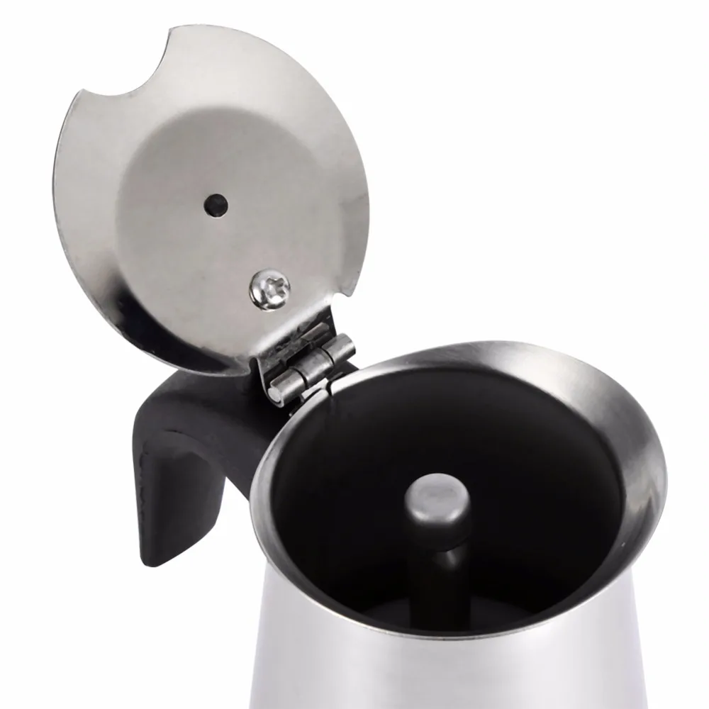 Портативная Эспрессо-Кофеварка из нержавеющей стали Moka, кофейник, чайник для Pro barista100 мл/200 мл/300 мл/450 мл Портативная Эспрессо-Кофеварка из нержавеющей стали Moka, кофейник, чайник для Pro barista100 мл/200 мл/300 мл/450 мл