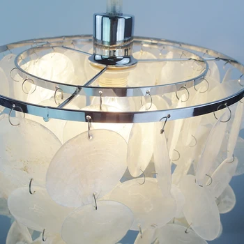 

Modern Natural white seashells raindrops industrial pendant Lamp cord led E14 light for Bedroom dining Living room Restaurant