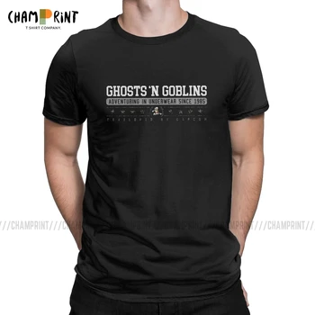 

Novelty Ghosts 'N Goblins T-Shirts Men Round Neck Cotton T Shirts Ghouls 'n Ghosts Daimakaimura Arcade Games Tees Graphic Tops