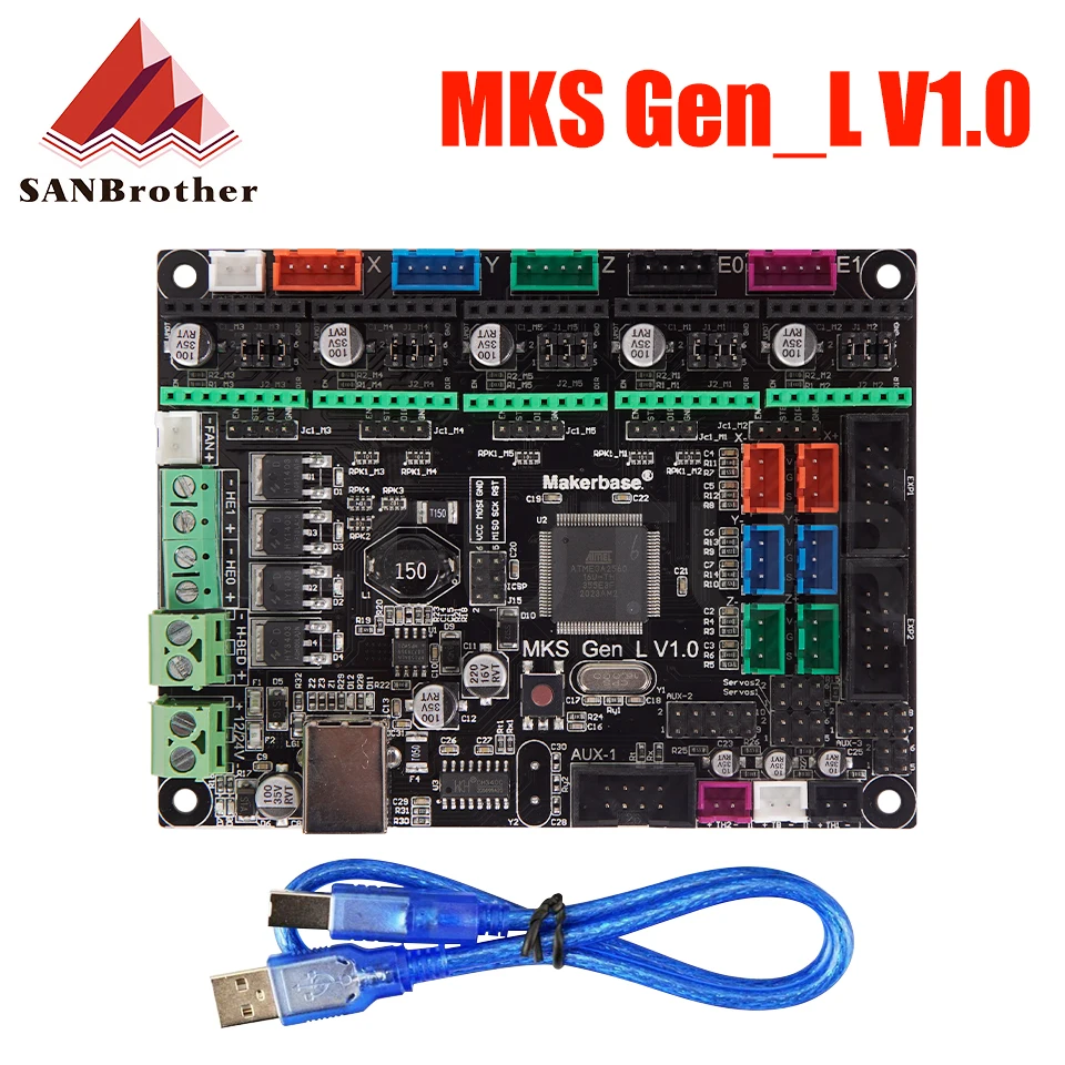 MKS Gen L V1.0 Integrated control PCB Board Reprap Ramps 1.4 support A4988/DRV8825/TMC2208