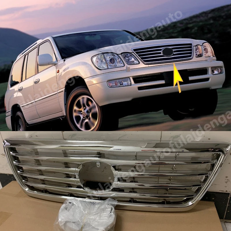 1 шт. для Lexus LX470 2003-2007 передний верхний бампер Гриль ABS Хромовая Серебряная Trim