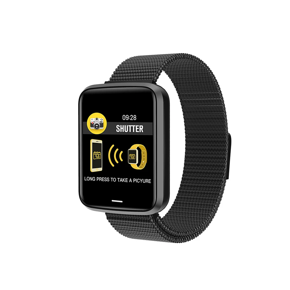 Смарт-часы водонепроницаемые спортивные для iphone телефон OLED экран Smartwatch монитор сердечного ритма функция кровяного давления для женщин мужчин - Цвет: black