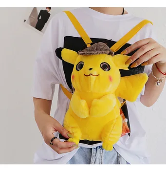

Gift for baby 1pc 24cm cartoon stereo lovely Pikachu plush doll cute cool children backpacks Satchel Travel bag girl toys